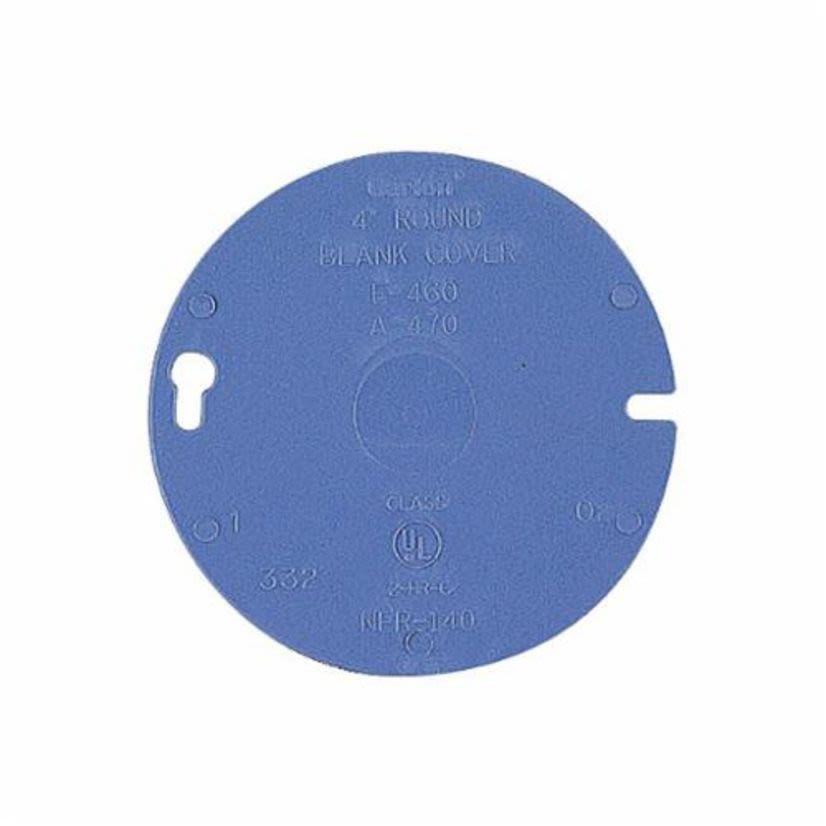 Thomas & Betts Carlon® E460R-CAR Blank Non-Metallic Round Box Cover, 4 in Dia